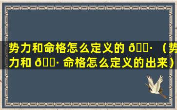 势力和命格怎么定义的 🌷 （势力和 🌷 命格怎么定义的出来）